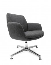 Daisy Waiting Room Chair. Chrome 4 Star Base. Grey Fabric Only